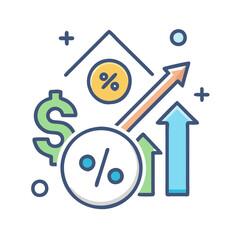 Obraz premium Interest Rates Icon Vector Illustration