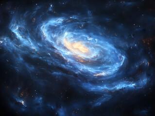 bluish spiral galaxy in space