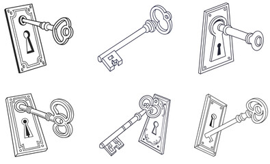 School, Travel and Gym Lockers Vector Icon Set