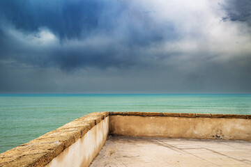 Ocean View from an 18th Century Wall in Cadiz, Spain