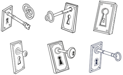 School, Travel and Gym Lockers Vector Icon Set