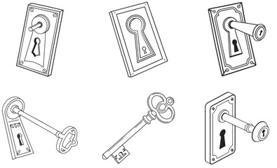 School, Travel and Gym Lockers Vector Icon Set