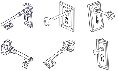 School, Travel and Gym Lockers Vector Icon Set