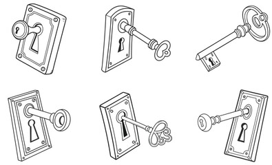 Obraz premium School, Travel and Gym Lockers Vector Icon Set