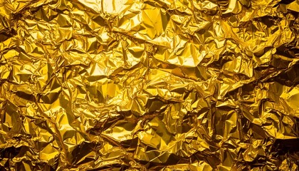 gold crumpled aluminum foil texture