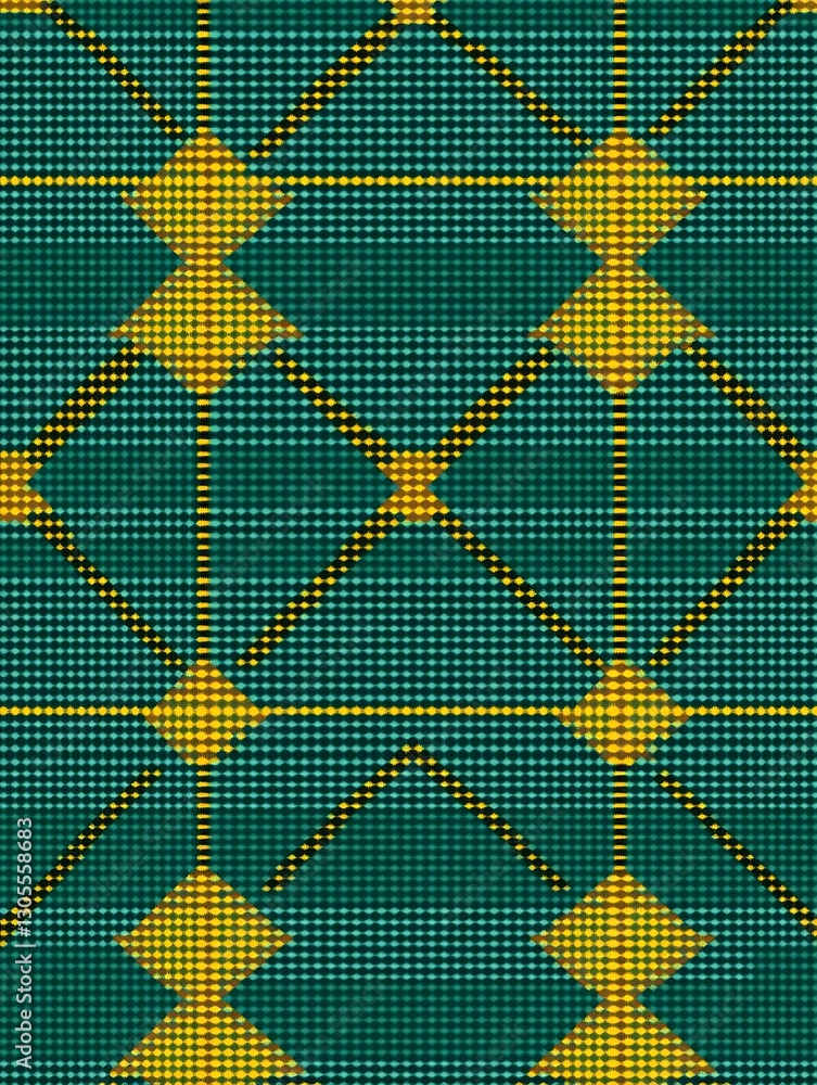 Poster detailed textile design with a retro aesthetic and distinctive pattern