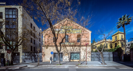 Facade of Former Textile Factory in Seville Reconverted into Residential Building