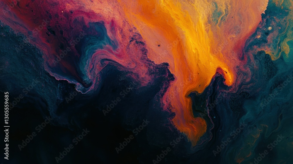 Aufkleber abstract artwork shows swirling paint using multiple colors beautifully