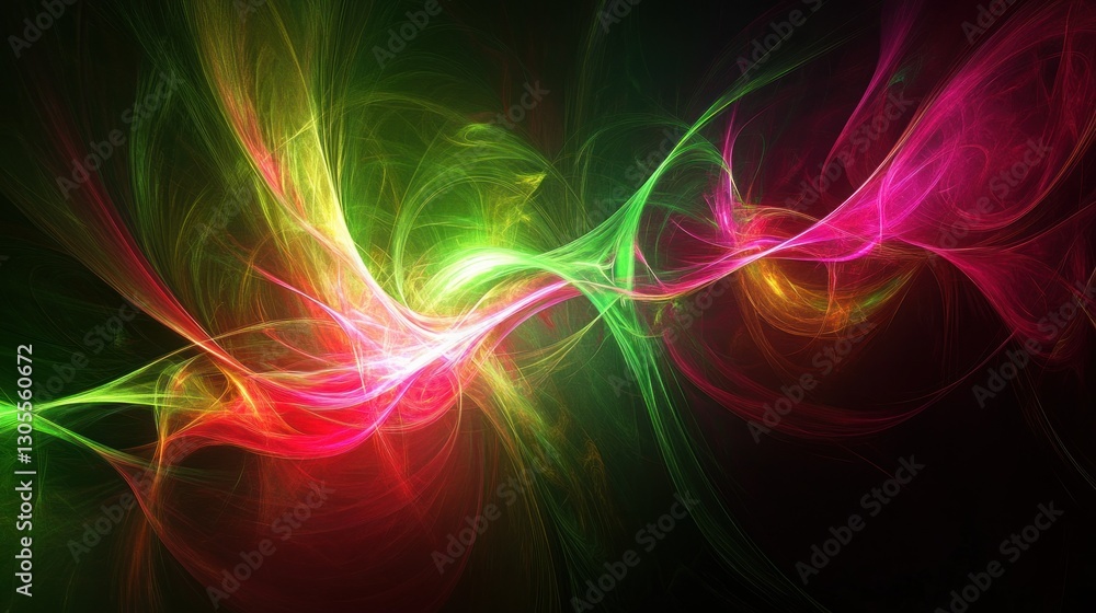 Poster Brightly Colored Abstract Swirls Creating Beautiful Wavelike Patterns