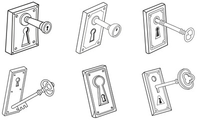 School, Travel and Gym Lockers Vector Icon Set