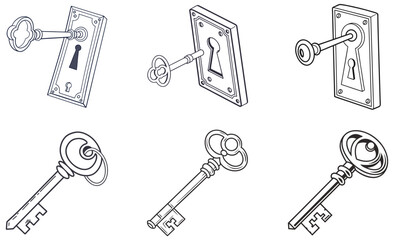 School, Travel and Gym Lockers Vector Icon Set