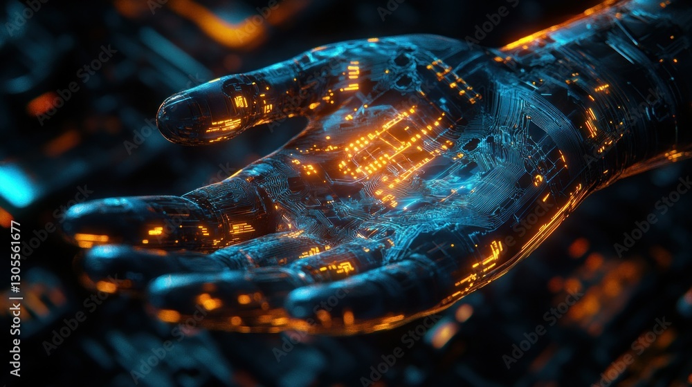 Poster An Illuminated Robotic Hand Extending Outward with Electronic Circuits