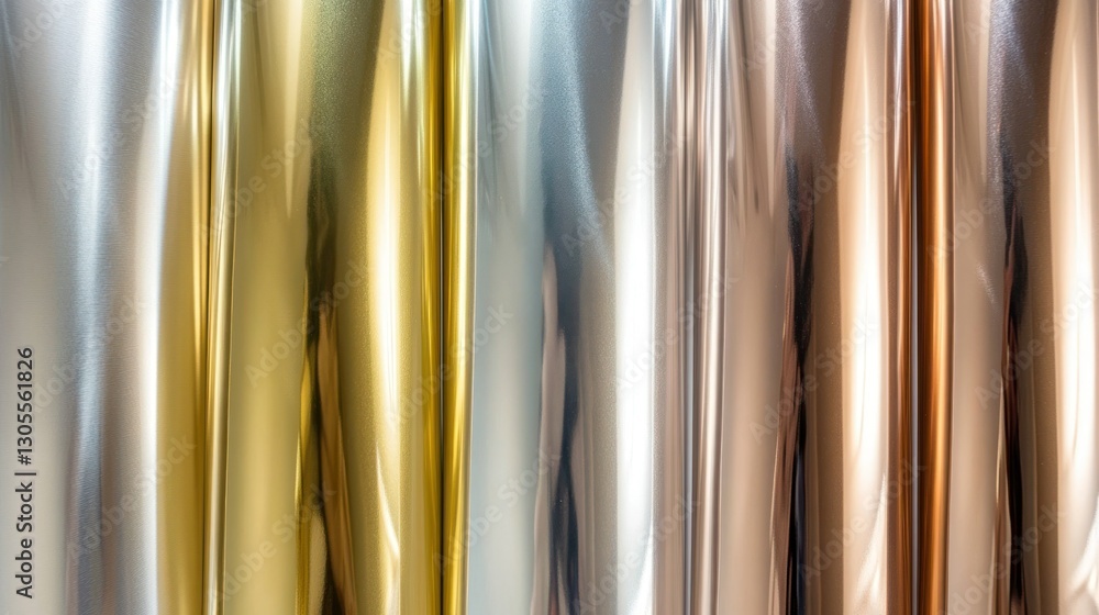 Poster Shiny metallic colors reflecting light form a neat pattern