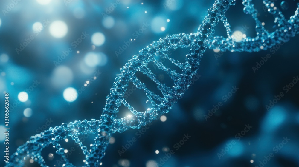 Poster A Close Up View of A Blue Double Helix Structure
