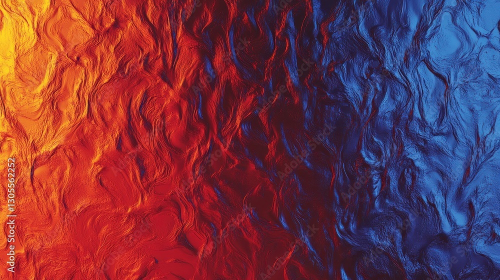 Poster Abstract colorful textured artwork with a smooth rippled surface display