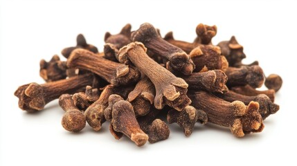 Fototapeta premium Clove powder pile isolated on white background, 32k Resolution 
