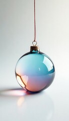 Minimalist glass ball ornament on white background, minimalist, decoration, glass ball