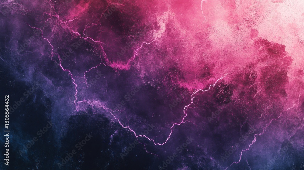 Poster abstract image of lightning illuminating a dark purple sky