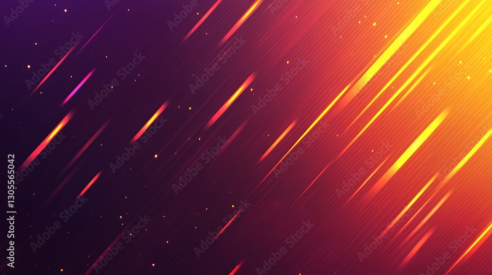 Poster energetic gradient background with dynamic lines and scattered particles