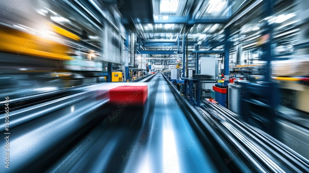 Aufkleber this image shows a product moving down an assembly line