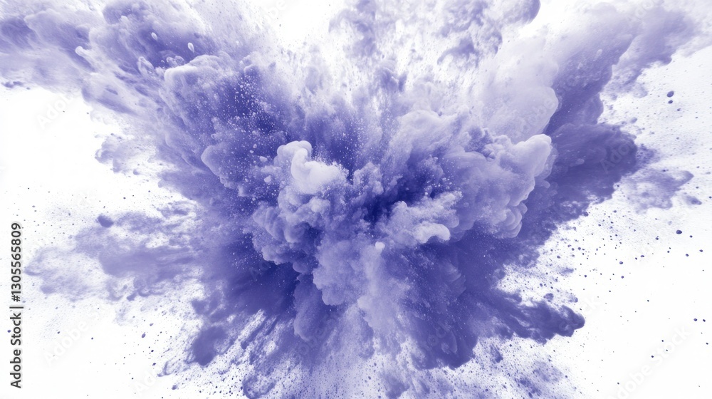 Aufkleber a burst of blue powder creating an artistic explosion on white