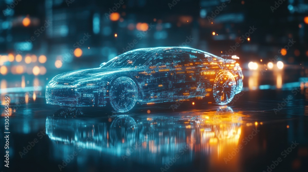 Poster The Futuristic Car Displaying Modern Technology In Abstract Form