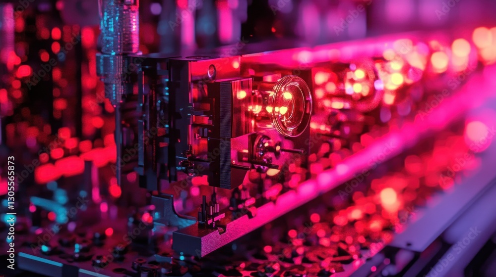 Aufkleber illuminated technology reveals advanced science within the equipment