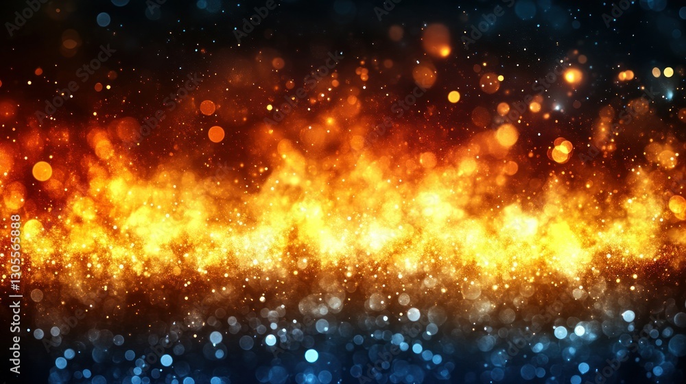 Poster abstract fire and ice colors and lights with bokeh effects