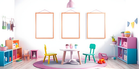 Minimalist Scandinavian Children's Room with Soft Pastel Decor