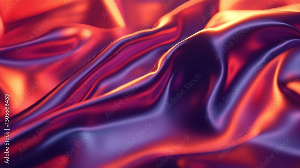 Poster abstract image of a glossy fabric with vibrant colors shining