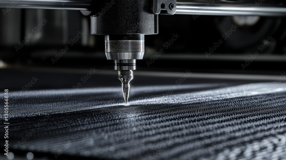Poster close up of a cutting machine in operation