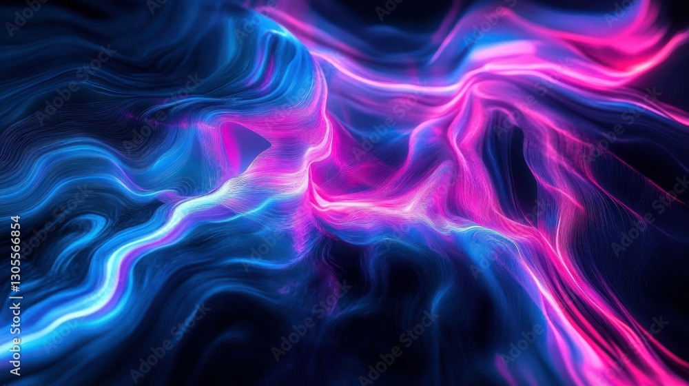 Aufkleber abstract glowing blue and purple colors create a dynamic wavy pattern