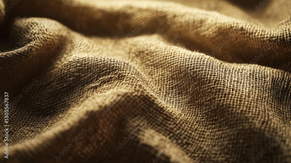 Poster close up image of a woven textured burlap cloth