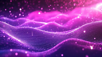 Abstract Background Featuring Smooth Wavy Glittering Shapes In Pink Purple
