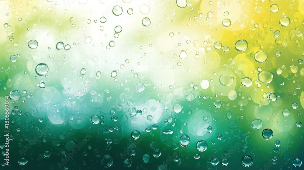 Poster Abstract background shows bubbles floating with different shades of colors