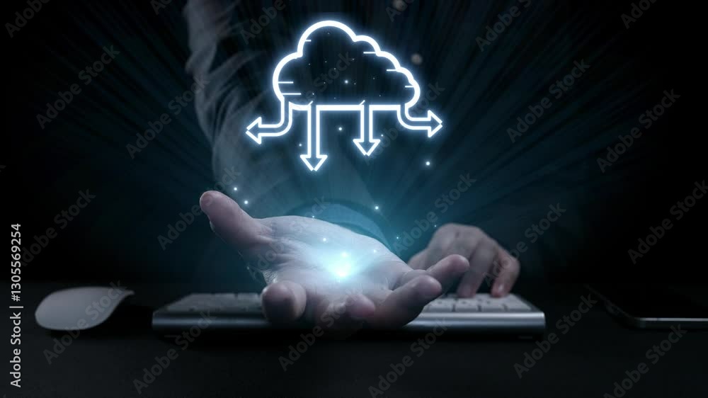 Aufkleber business person discover the future of cloud computing with latest insights and elevate business by 