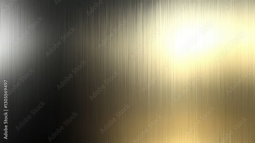 Poster The image depicts a metallic background with a textured linear effect
