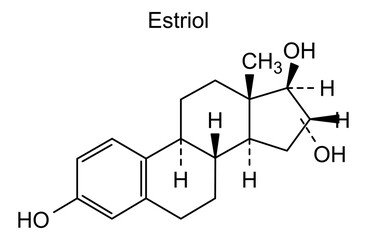 Chemical structure of estriol, drug substance