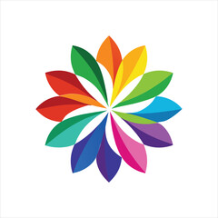  Chromatic Petal Flow Vector Illustration on White Background