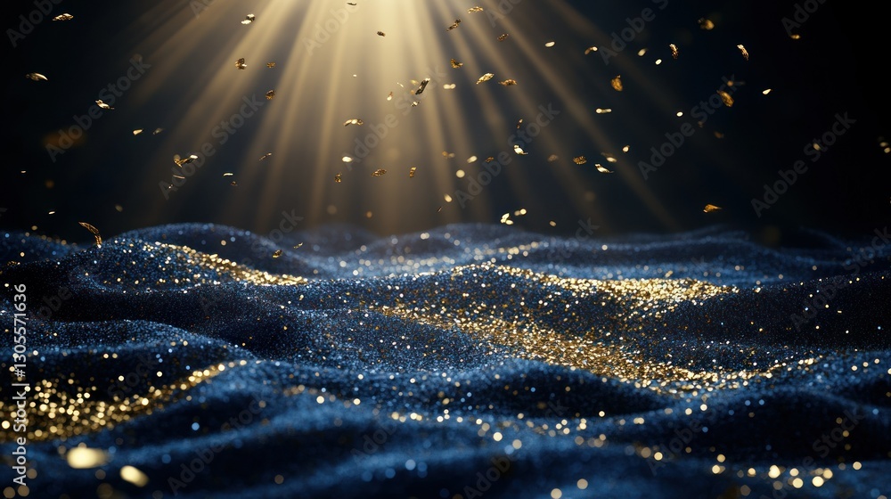 Poster shimmering waves and light create an elegant artistic scene
