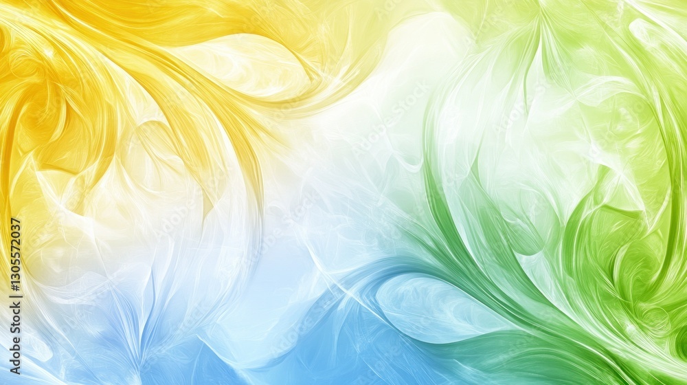 Poster Abstract swirls of color gradients across a white background