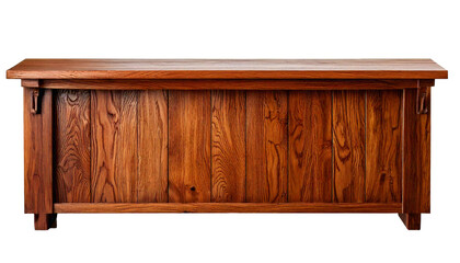 wooden bar counter isolated on white background