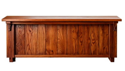 wooden bar counter isolated on white background