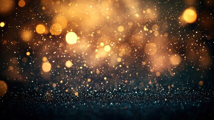 Obraz premium Golden Sparkles And Bokeh Create A Beautiful Festive Background