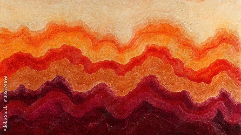 Poster abstract artwork depicting various layers of warm colors