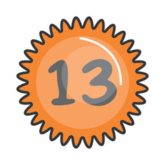 Thirteen number, magical occult symbol, halloween hello