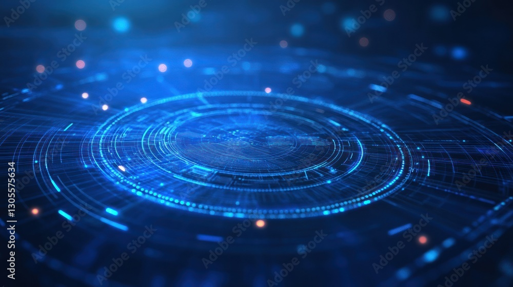 Aufkleber Futuristic Digital Display Showing Complex Technology Background