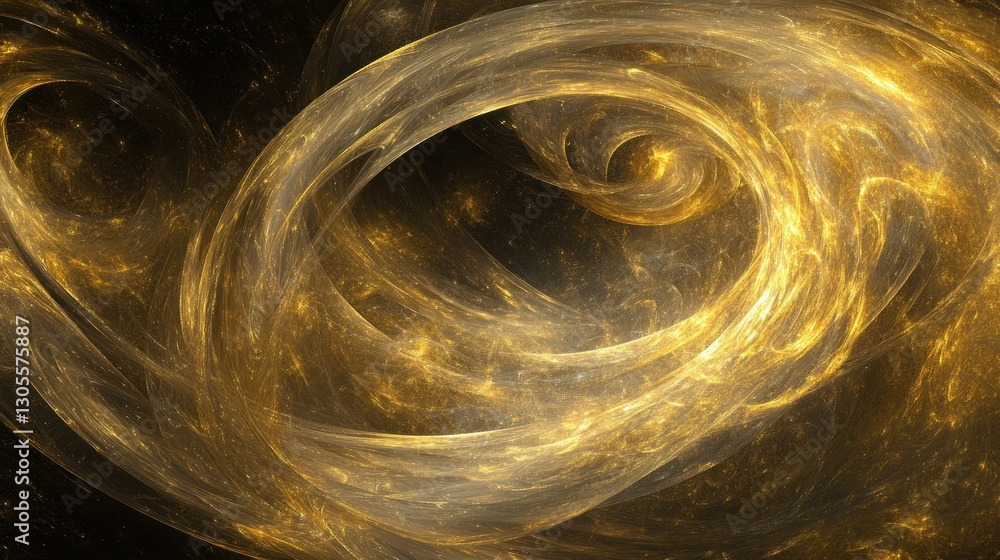 Poster Abstract golden swirls and streams create an interesting artistic display