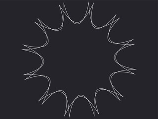 A white frame of an abstract figure on a dark background