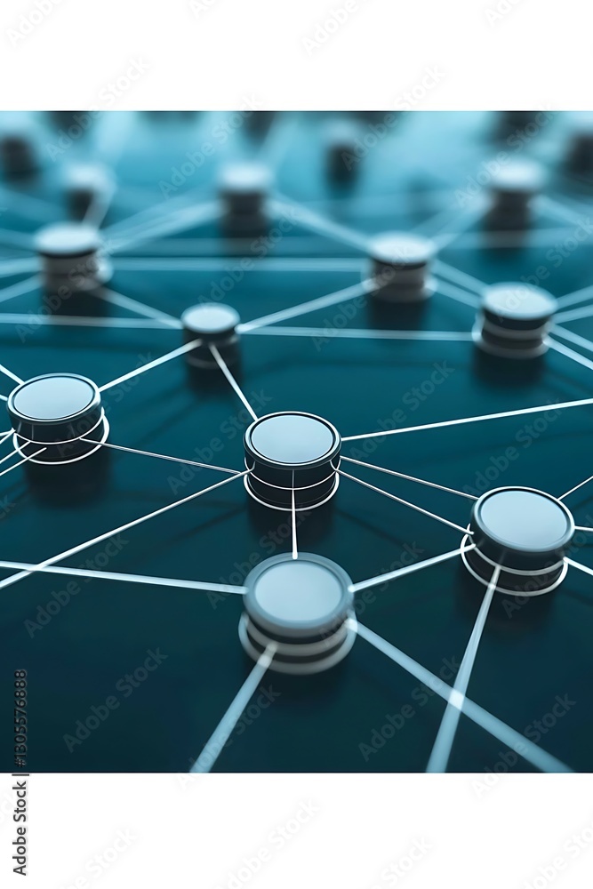 Poster futuristic network concept representing data connections and structure